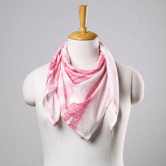Pink - Shibori Tie-Dye Cotton Scarf