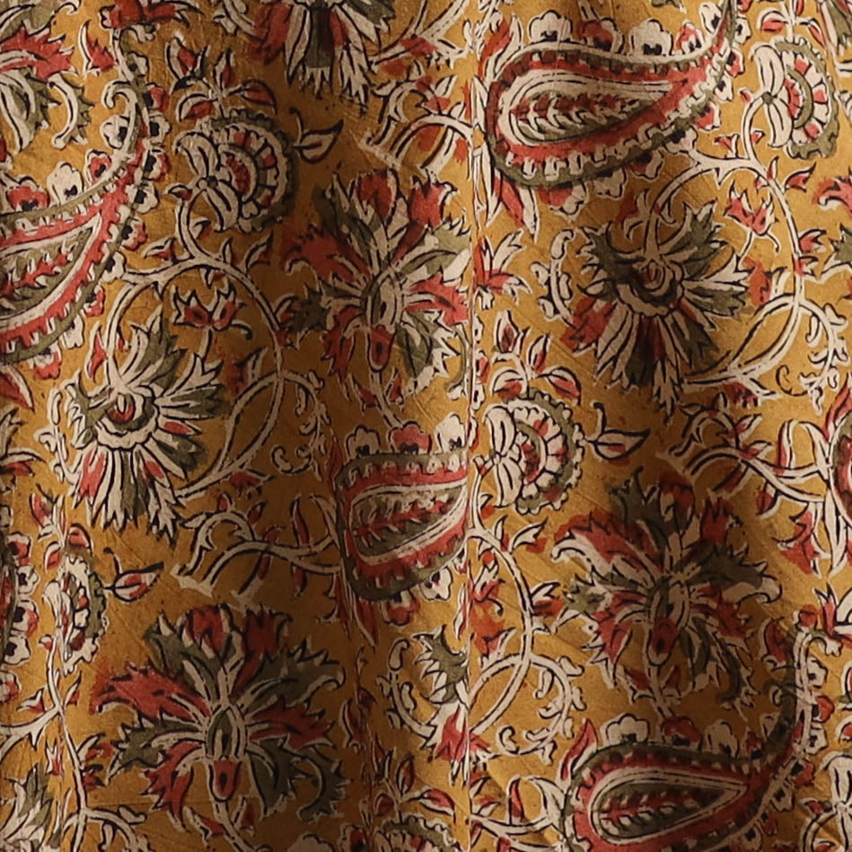Pedana Hand Block Printed Natural Dyed Cotton Kalamkari Fabric 03