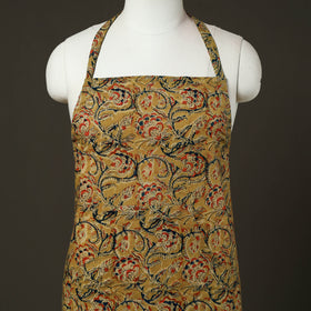Yellow - kalamkari cotton apron with pocket 52 - handcrafted