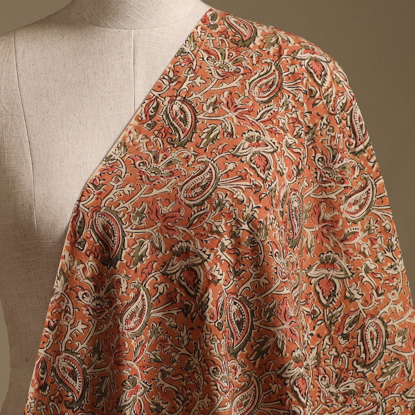 Pedana Hand Block Printed Natural Dyed Cotton Kalamkari Fabric 04