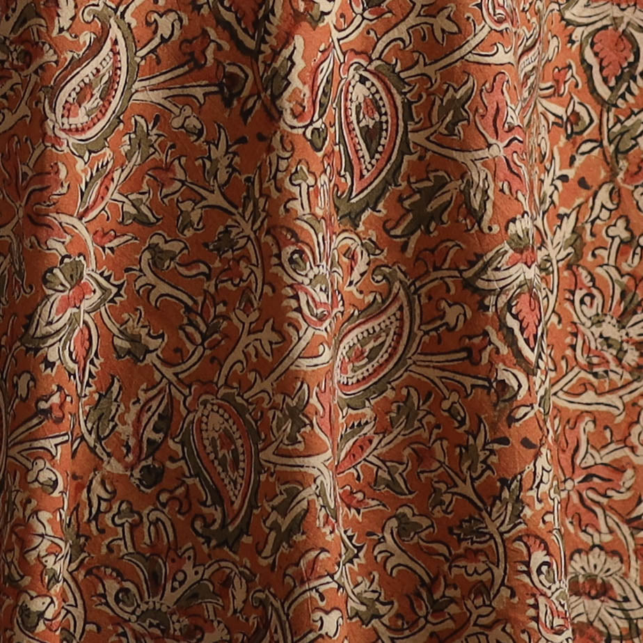 Pedana Hand Block Printed Natural Dyed Cotton Kalamkari Fabric 04