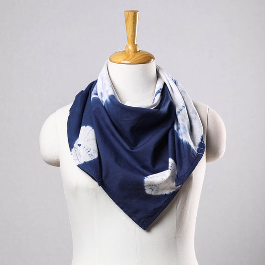 Blue - Shibori Tie-Dye Cotton Scarf