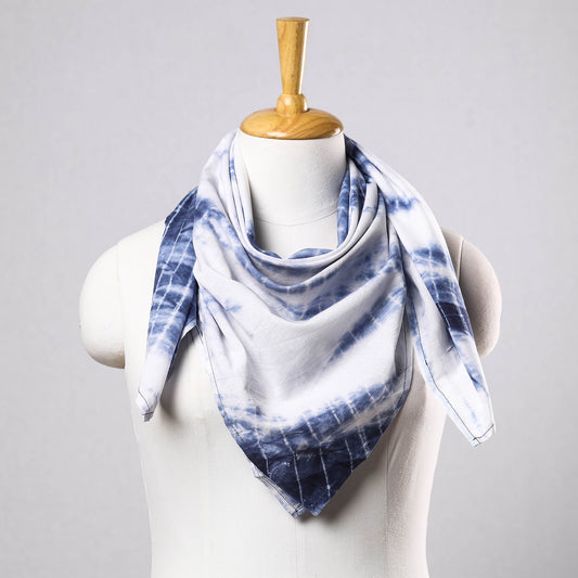 Blue - Shibori Tie-Dye Cotton Scarf