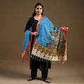 Pen Work Chanderi Silk Handpainted Kalamkari Dupatta