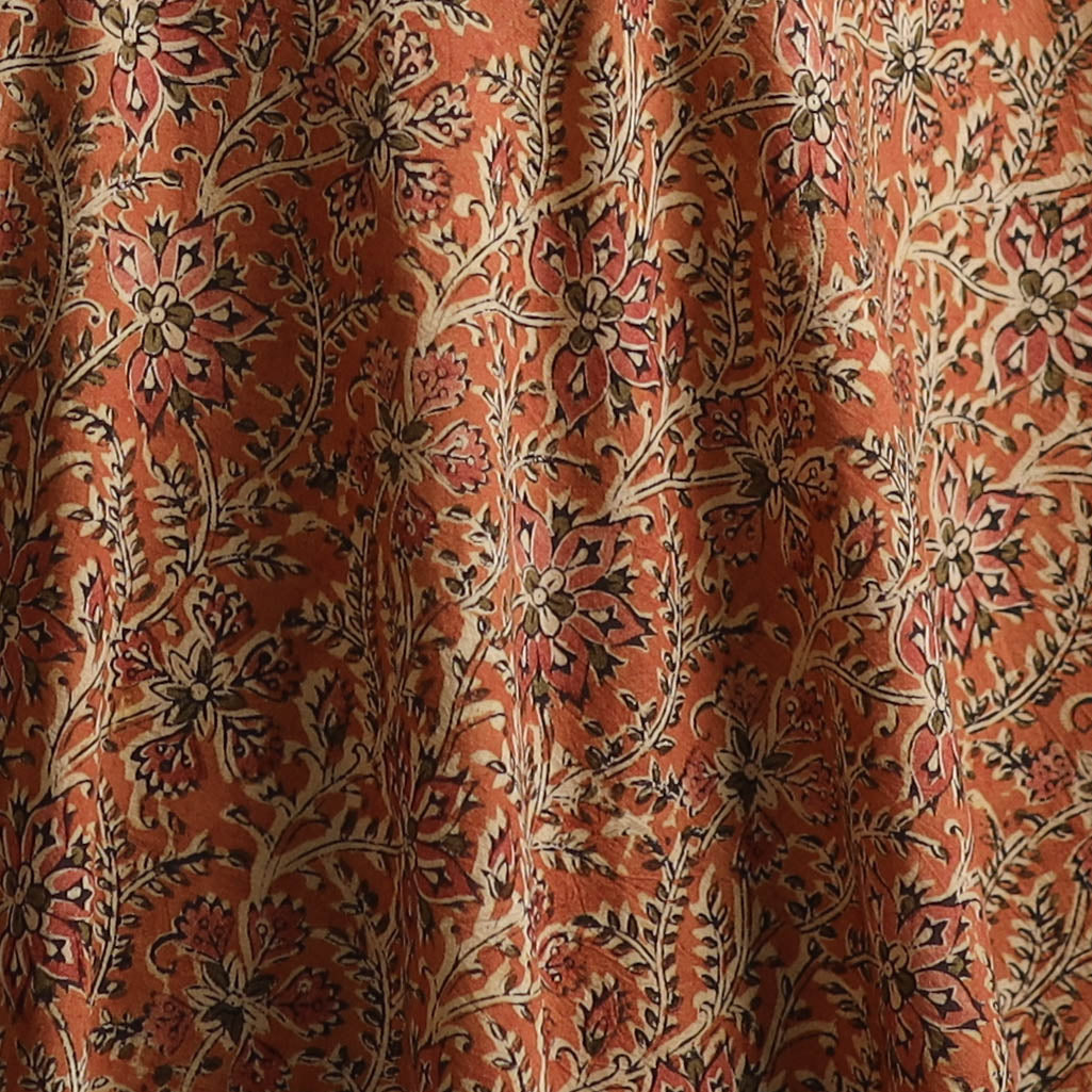 Pedana Hand Block Printed Natural Dyed Cotton Kalamkari Fabric 05