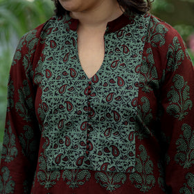 Buy  Bagh Hand Block Printed Cotton Straight Kurta Online at iTokri.com