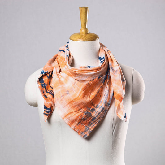 Orange - Shibori Tie-Dye Cotton Scarf