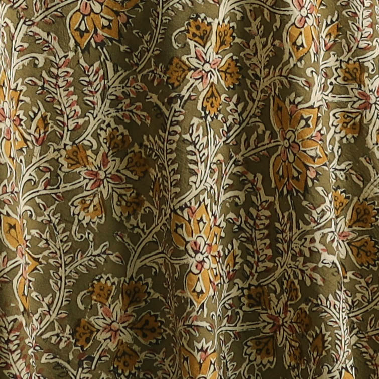 Pedana Hand Block Printed Natural Dyed Cotton Kalamkari Fabric 07