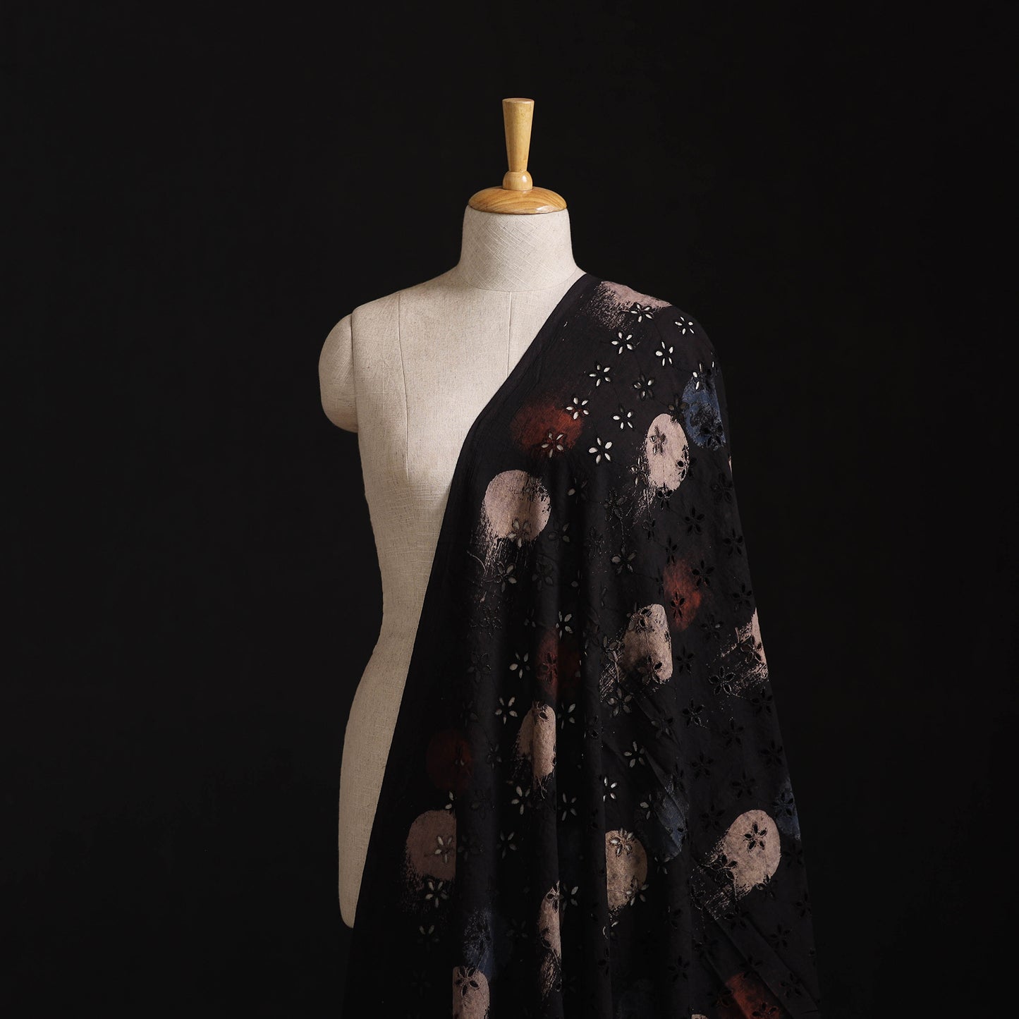 Natural Dyed Ajrakh Hand Block Print Cotton Hakoba Fabric 51