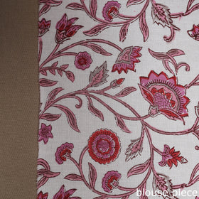 Pink Nazaakat Kota Doria Cotton Saree with Blouse and Jewellery