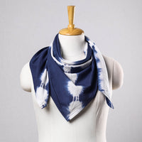 Blue - Shibori Tie-Dye Cotton Scarf