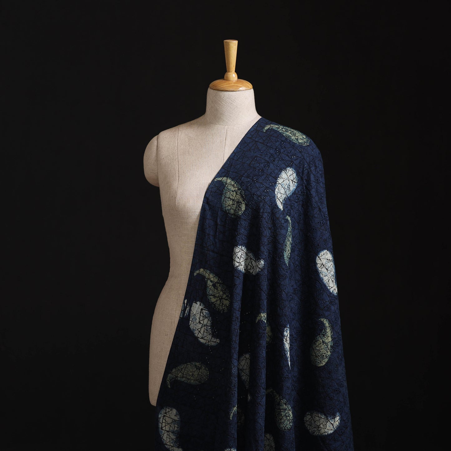 Natural Dyed Ajrakh Hand Block Print Cotton Hakoba Fabric 57