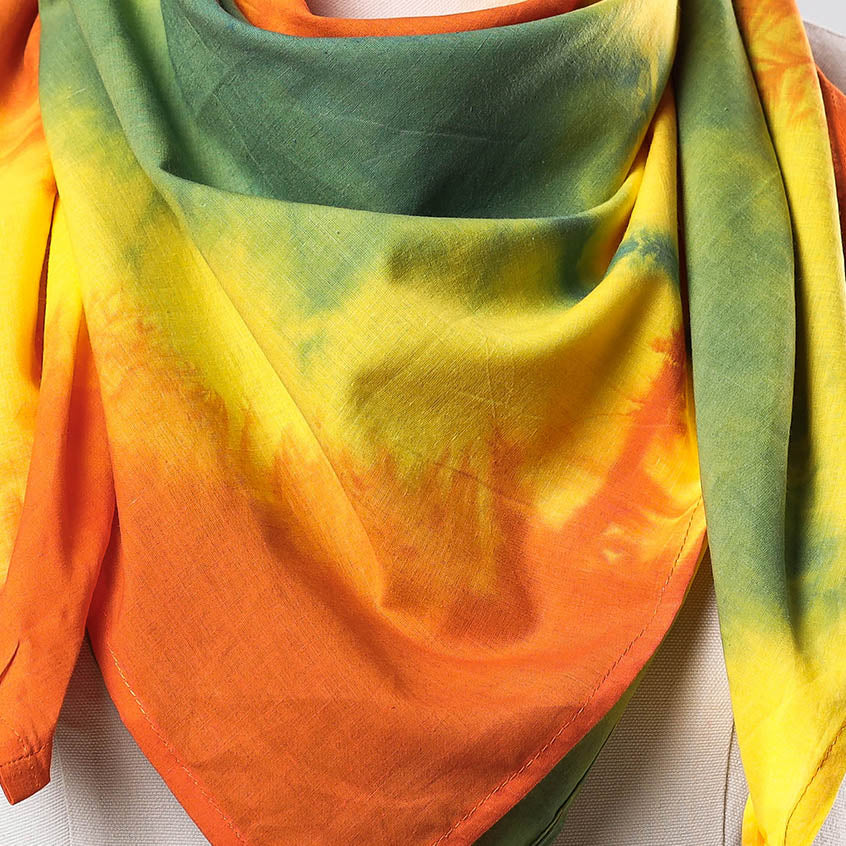 Multicolor - Shibori Tie-Dye Cotton Scarf