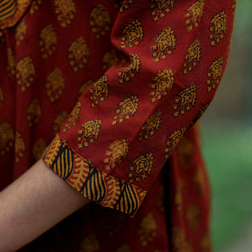 Buy Block Print Cotton A-Line Bagh Kurta For Women
