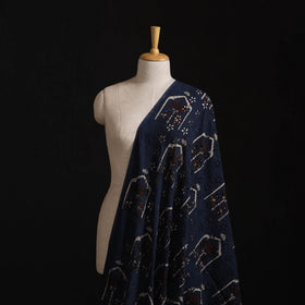 Natural Dyed Ajrakh Hand Block Print Cotton Hakoba Fabric 58