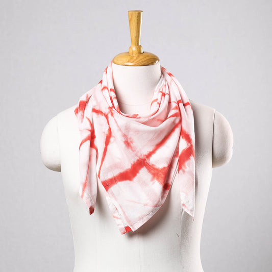 Red - Shibori Tie-Dye Cotton Scarf
