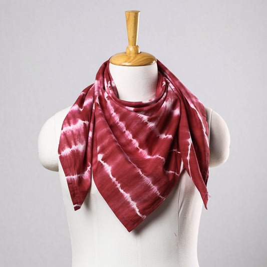 Red - Shibori Tie-Dye Cotton Scarf