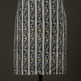 Blue - kalamkari cotton apron with pocket 59 - handcrafted