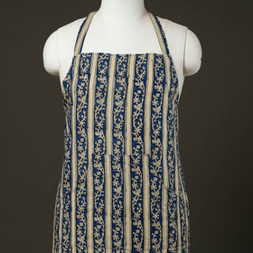 Blue - kalamkari cotton apron with pocket 59 - handcrafted