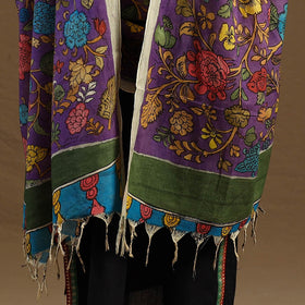 Pen Work Chanderi Silk Handpainted Kalamkari Dupatta