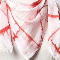 Red - Shibori Tie-Dye Cotton Scarf