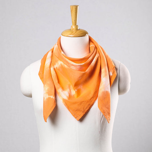 Orange - Shibori Tie-Dye Cotton Scarf