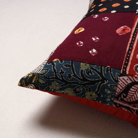 Handcrafted Patchwork Cushion Cover (16 x 16 in) 04