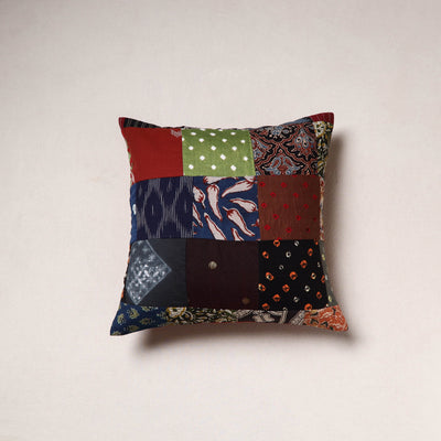 Handcrafted Patchwork Cushion Cover (16 x 16 in) 05