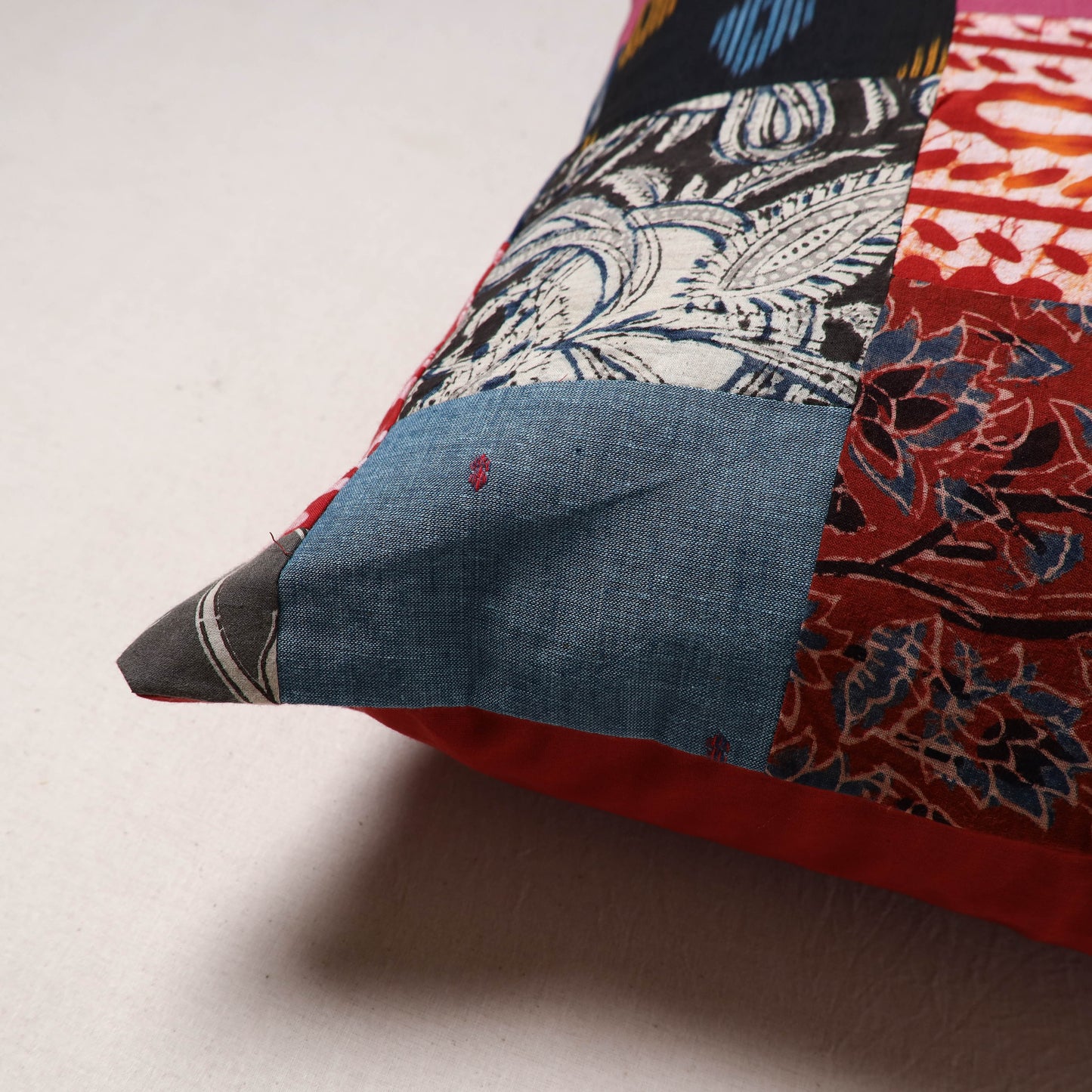 Handcrafted Patchwork Cushion Cover (16 x 16 in) 06