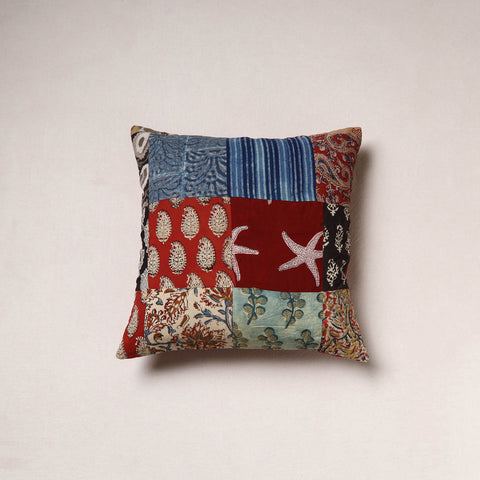 Multicolor - Handcrafted Patchwork Cushion Cover (16 x 16 in) 07