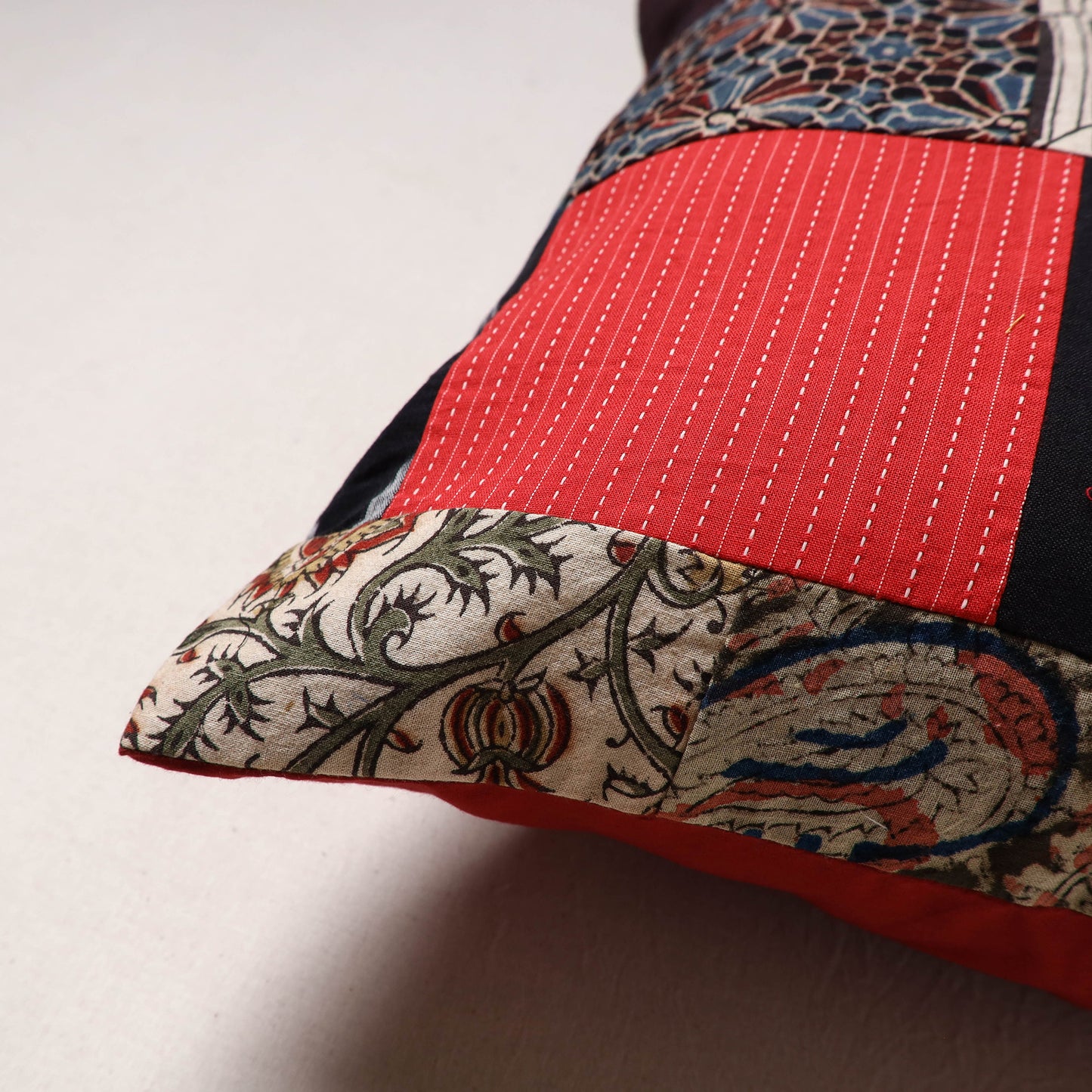 Handcrafted Patchwork Cushion Cover (16 x 16 in) 08