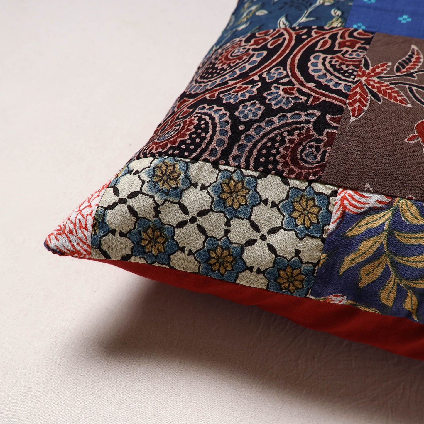 Handcrafted Patchwork Cushion Cover (16 x 16 in) 09