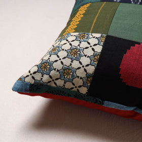 Handcrafted Patchwork Cushion Cover (16 x 16 in) 10
