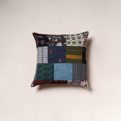 Handcrafted Patchwork Cushion Cover (16 x 16 in) 11