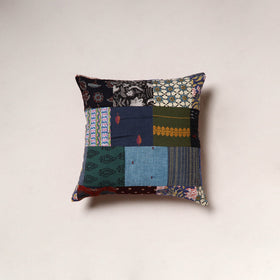 Handcrafted Patchwork Cushion Cover (16 x 16 in) 11