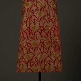  Red Hand Batik Print Cotton Apron with Pocket