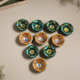 Decorative handpainted clay diya (set of 10) 29