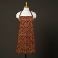  Red Hand Batik Print Cotton Apron with Pocket