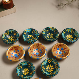 Decorative handpainted clay diya (set of 10) 29
