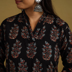 Buy Block Print Cotton Ajrakh Kurta Set with Dupatta 