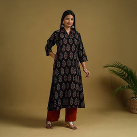 Buy Block Print Cotton Ajrakh Kurta Set with Dupatta 