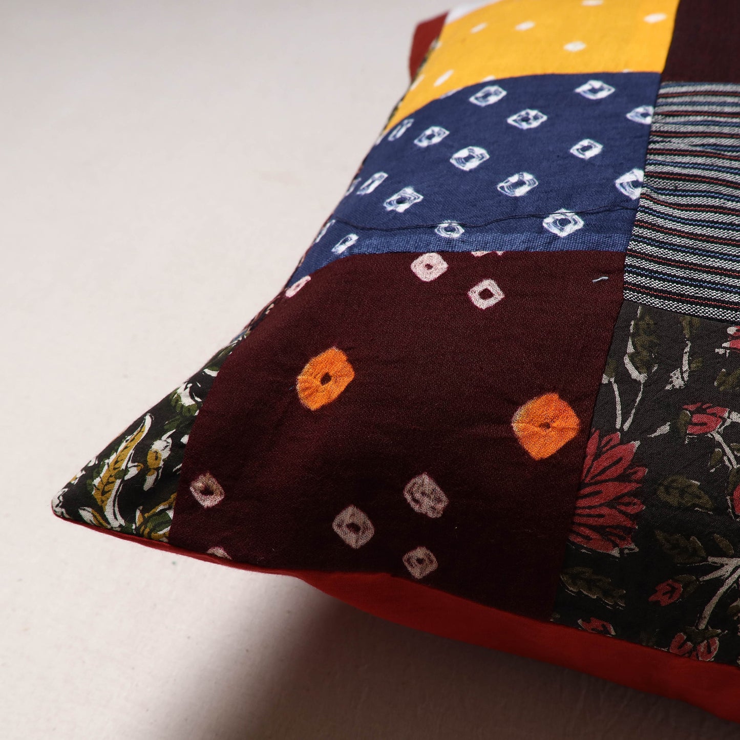 Handcrafted Patchwork Cushion Cover (16 x 16 in) 16
