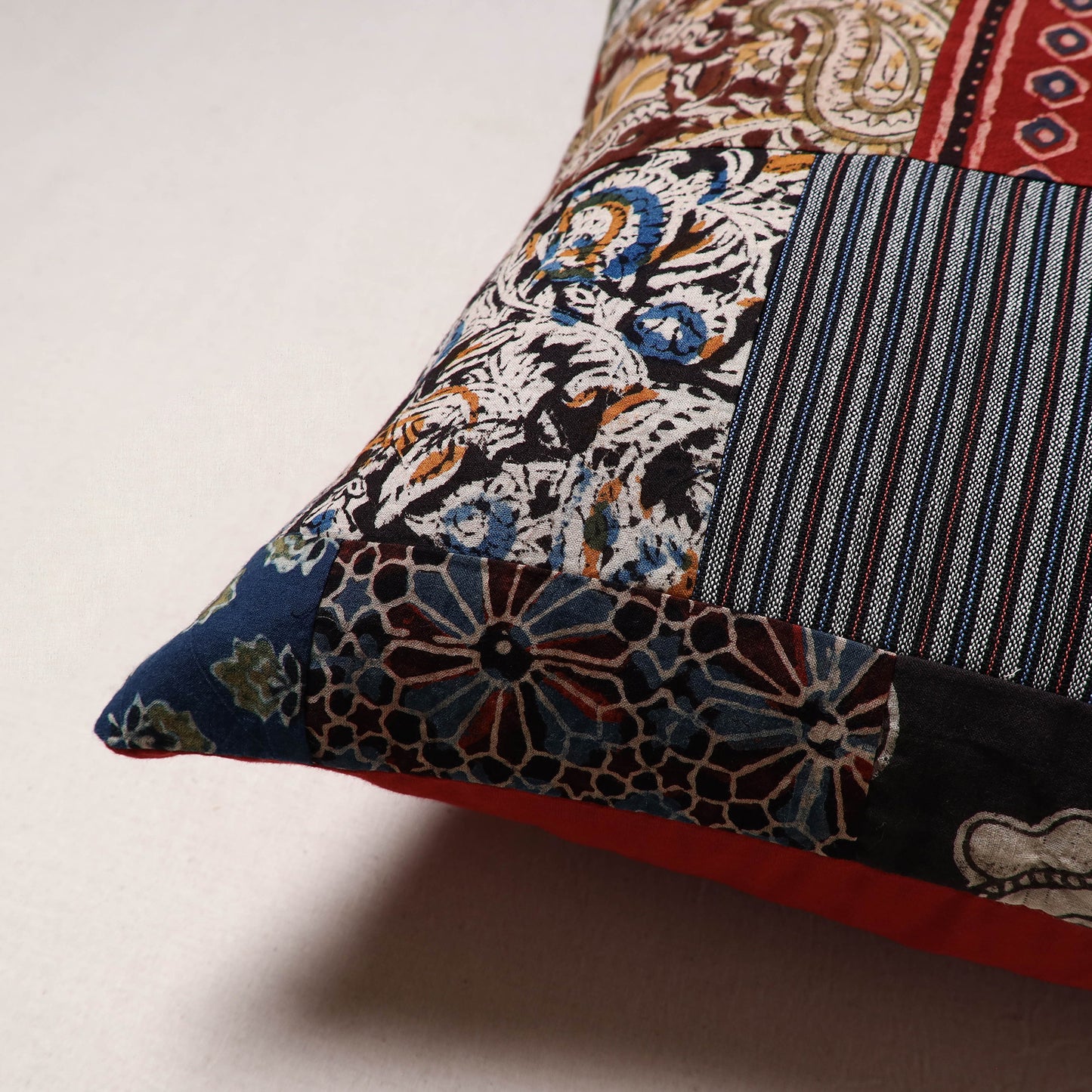 Handcrafted Patchwork Cushion Cover (16 x 16 in) 17