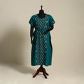 Green Bengal Kantha Hand Embroidery Cotton Kaftan (Long) 