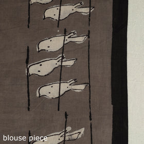 Buy Brown Bindaas Art Natural Dyed Cotton Block Print Saree