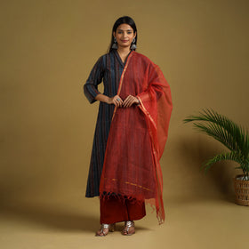 Buy Block Print Cotton Ajrakh Kurta Set with Dupatta 