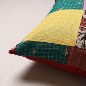 Handcrafted Patchwork Cushion Cover (16 x 16 in) 19
