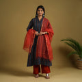 Buy Block Print Cotton Ajrakh Kurta Set with Dupatta 