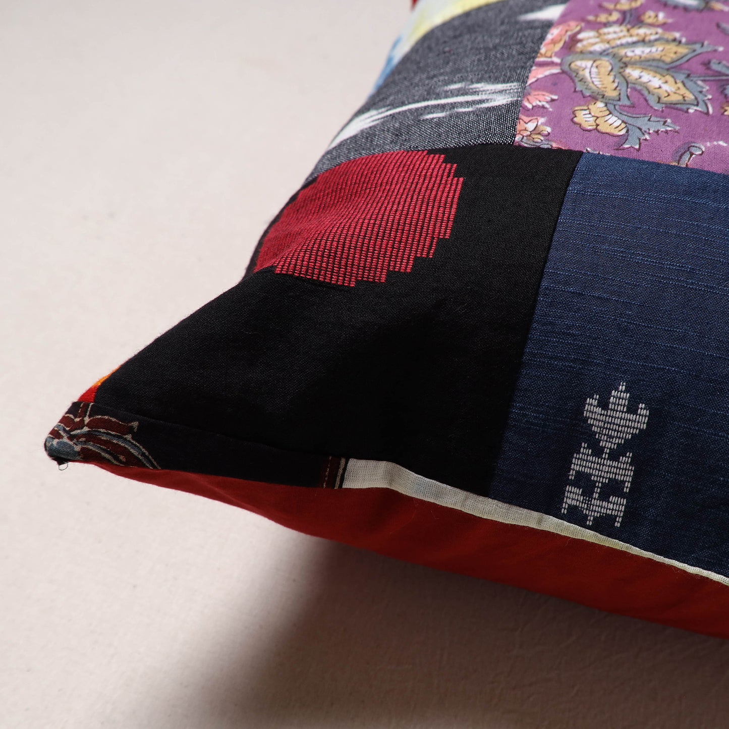 Handcrafted Patchwork Cushion Cover (16 x 16 in) 20