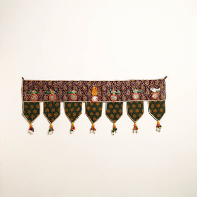 Handmade Shell Work Fabric Toran for Home Decor